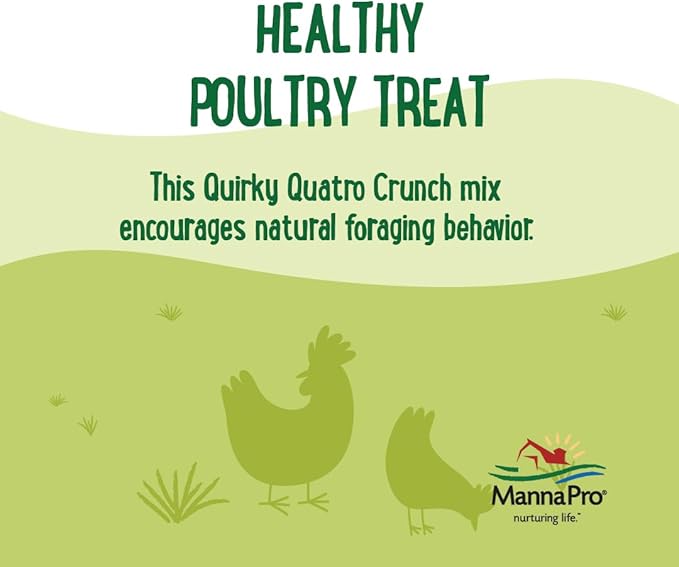 Manna Pro Farmhouse Favorites Quirky Quatro Crunch – 100% Natural Protein Treat for Mixed Flocks – Blend of Black Solider Fly Larvae, Mealworms, Beetles & Shrimp – 2lb