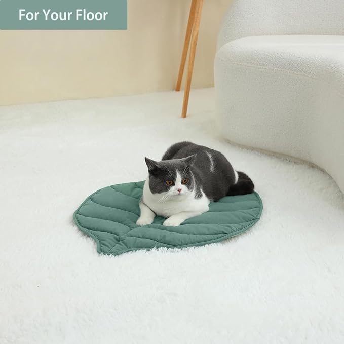 30 X 20 Inch Leaf Shaped Cotton Cat Bed Pad, Warming Cat Mat, Pet Warming Pad for Cats, Warmer Mat for Feral and Indoor Cats, 2025 Enlarged and Thickened Leaf Beds