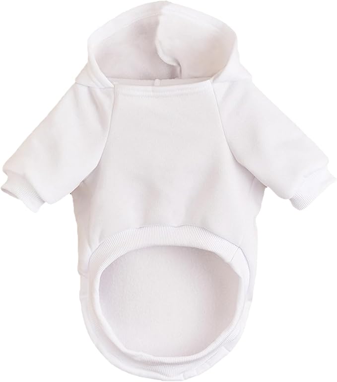 Jecikelon Winter Dog Hoodie Sweatshirts with Pockets Warm Dog Clothes for Small Dogs Chihuahua Coat Clothing Puppy Cat Custume (White, X-Large)