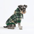 Spark Paws Dog Hoodie – Premium Dog Sweater for Small, Medium, and Large Dogs | Warm Outfits for French Bulldogs, Pitbull, Puppy, Winter Jacket Alternative - Green Plaid - M
