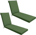 AAAAAcessories Outdoor Chaise Lounge Cushions, Waterproof, Fade-Resistant Patio Furniture Replacement Cushions, 80" x 26" x 3", Set of 2, Dark Moss Green