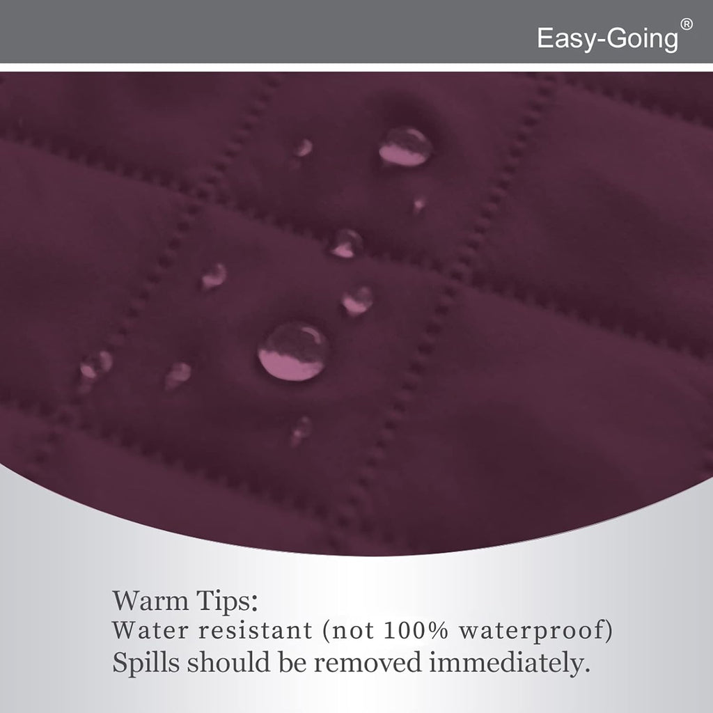 Easy-Going Recliner Chair Slipcover Reversible Sofa Cover Water Resistant Couch Cover Furniture Protector with Elastic Straps for Pets Dog (Recliner 22 inch, Wine/Beige)