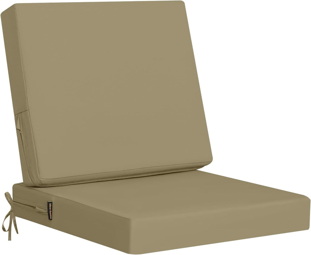 idee-home Outdoor Cushions for Patio Furniture, Outdoor Seat Cushion, Waterproof Couch Hampton Bay Deep Seat Replacement Chair Cushions for Garden Lawn Backyard Deck, 22 x 22