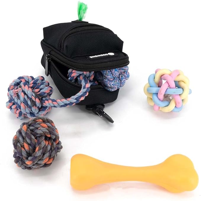 Dog Treat Pouch Dog Poop Bag Holder for Leashes, Pets Snack Container With Inner Small Bag, Puppy Supplies Perfect for Training and Walking - Hands Free Dog Waste Bag Dispenser -Dog Travel Accessories