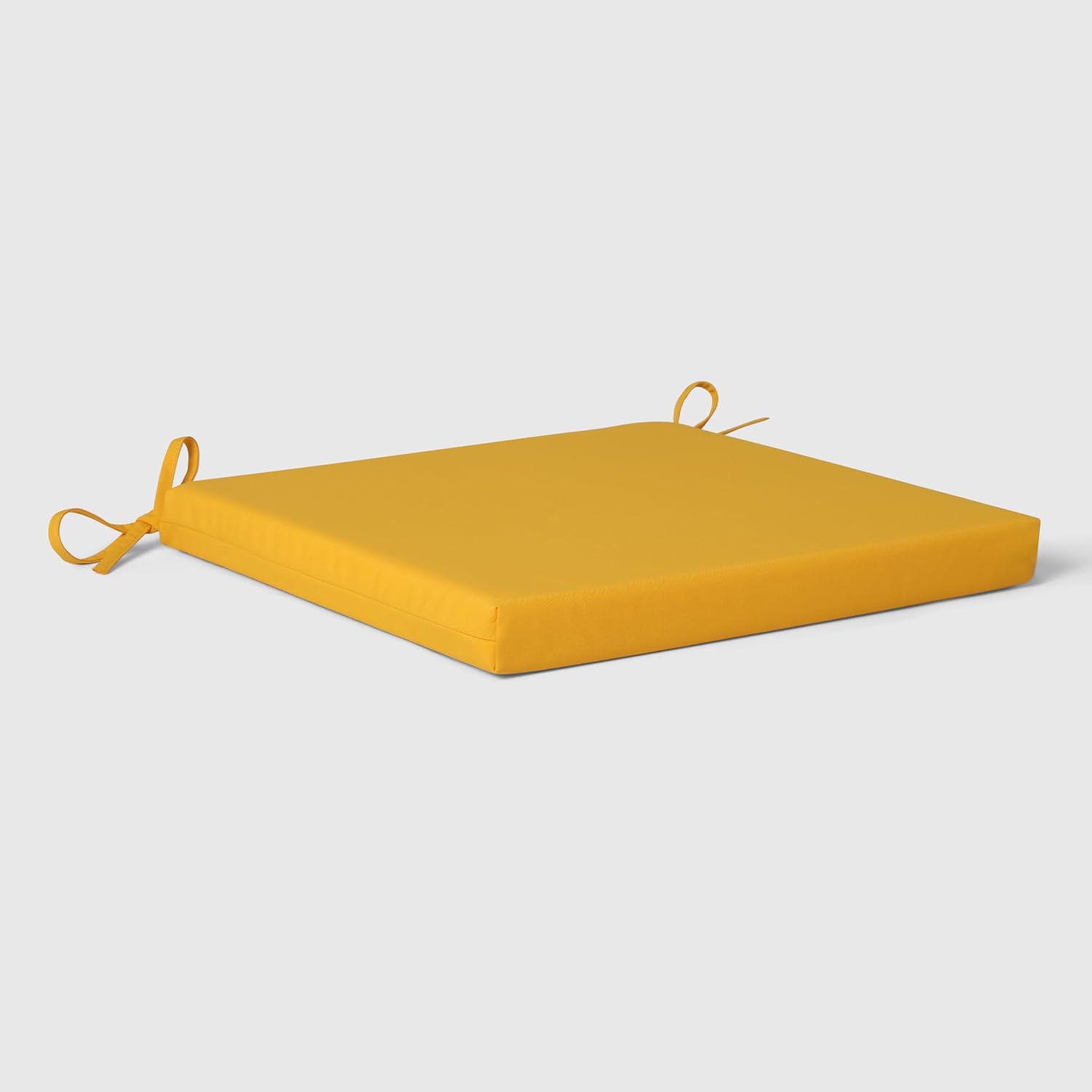 WestinTrends Solace Outdoor Patio Kitchen Dining Chair Square Seat Cushions Set of 4, 16 x 15, Yellow