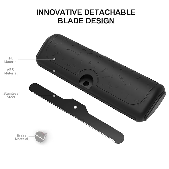 Effective Deshedding Dog Brush for Shedding Control – Gentle Grooming Tool for Dogs, Cats & Horses – Ergonomic Handle for Comfortable Fur Care – Ideal for Short & Long Hair(Black)