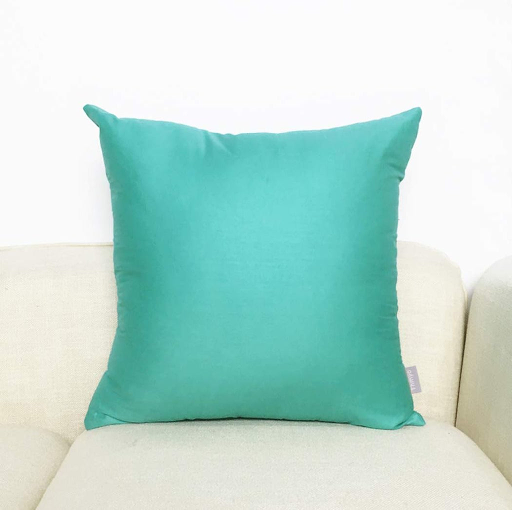 4-Pack 100% Cotton Comfortable Solid Decorative Throw Pillow Case,Thmyo Square Cushion Cover Pillowcase Sublimation Blank Pillow Covers DIY Throw Pillowcase for Sofa Bedroom(20x20 inch/ 50x50cm,Green)