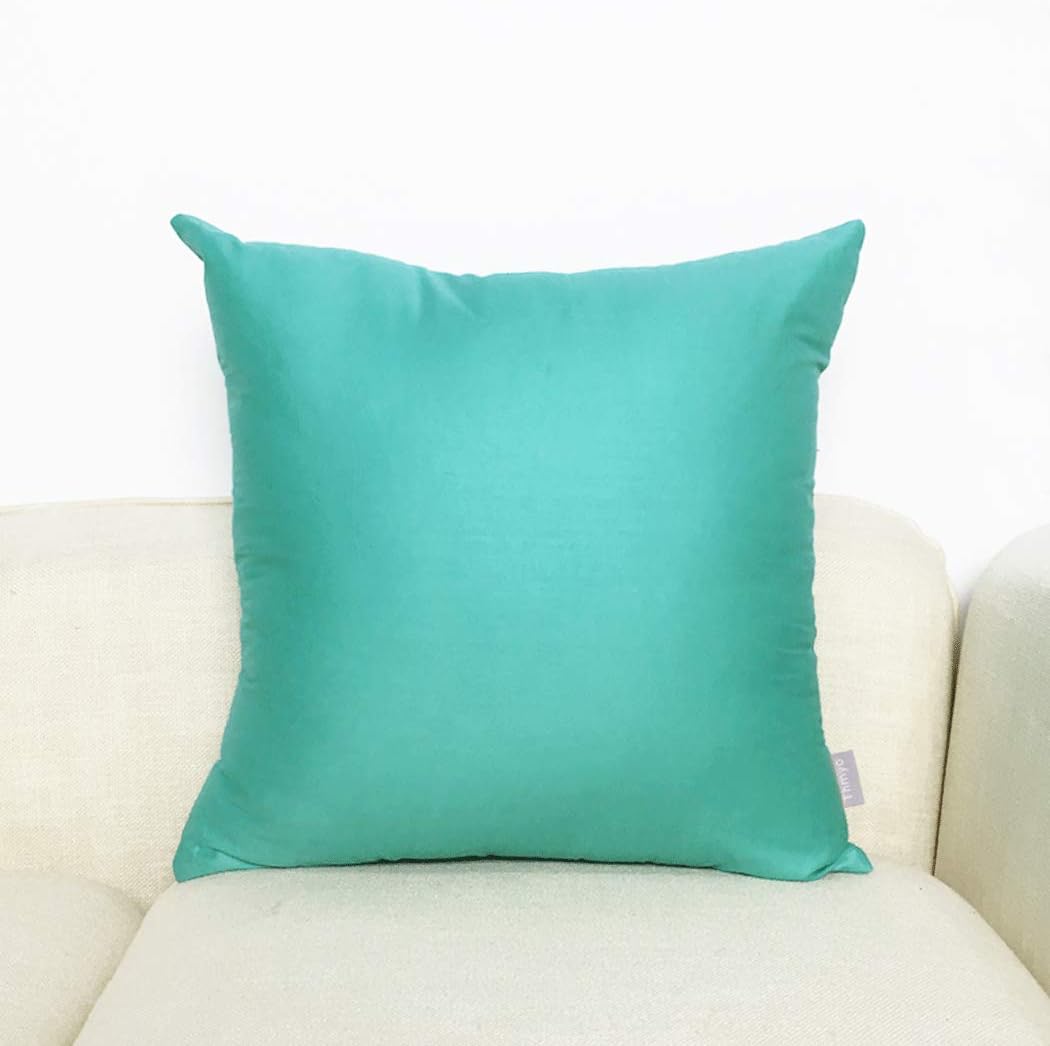 4-Pack 100% Cotton Comfortable Solid Decorative Throw Pillow Case,Thmyo Square Cushion Cover Pillowcase Sublimation Blank Pillow Covers DIY Throw Pillowcase for Sofa Bedroom(20x20 inch/ 50x50cm,Green)