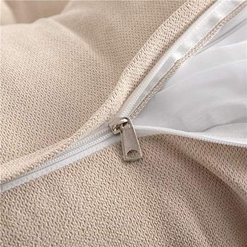 Triangular Reading Bed Rest Pillow Large Bolster Cushion Headboard Backrest Wedge Pillow with Two Detachable Roll Pillows for Neck & Lumbar Support (Champagne, Queen: 59 x 8 x 20 inches)