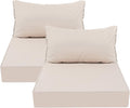 AAAAAcessories Outdoor Deep Seat Cushions, Waterproof, Fade-Resistant Patio Furniture Replacement Cushions, 23.5" x 25.5" x 5" + 23.5" x 13.5", Set of 2, Khaki Beige