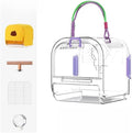Portable Plastic Bird Cages Lightweight Waterproof Ventilated Travel Bird Cage for Pets Ideal for Outdoor Use Easy to Carry Bird Carrier Perfect for Small Birds and Budgies (Purple)