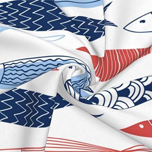 bassyil Fish Throw Pillow Covers Decorative Linen Pillow Cases Set of 2 Square Cushion Cover for Couch Sofa Bedroom Patio 18x18 Inch