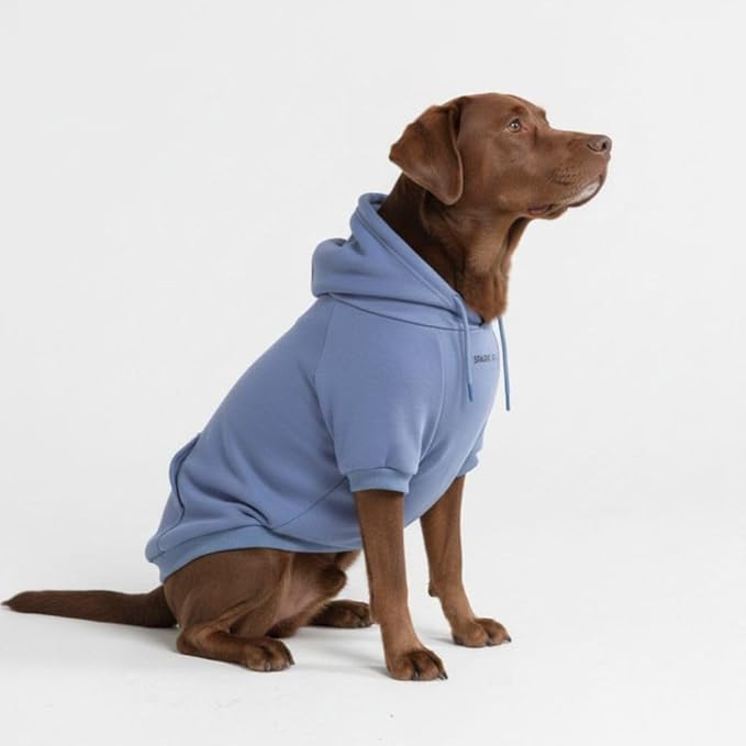 Spark Paws Dog Hoodie – Premium Dog Sweater for Small, Medium, and Large Dogs | Warm Outfits for French Bulldogs, Pitbull, Puppy, Winter Jacket Alternative - Slate Blue - 3XL