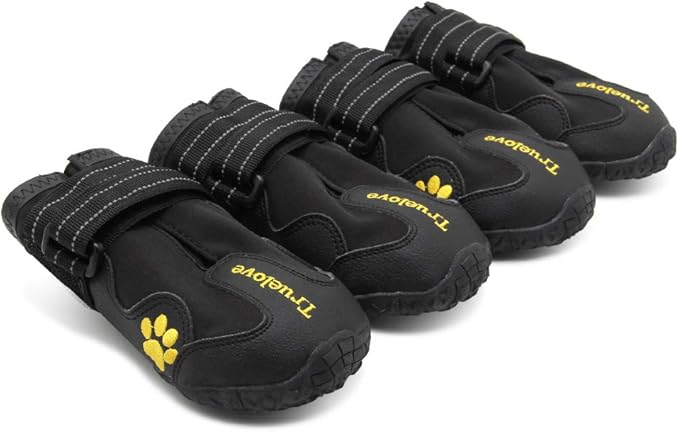 Truelove Dog Boots,Waterproof Pet Shoes with Reflective Straps for Paw Protectors Small Medium Large Dog Summer Winter Snow Outdoor Walking
