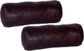 Neck Roll Pillow Cushion Cover, 18x6 Inch Full Moon Round Bolster Pillow Case, Cylinder Soft Lambskin Leather Pillowcase for Head, Spine & Neck Support During Sleep - Dark Brown Pack of 2