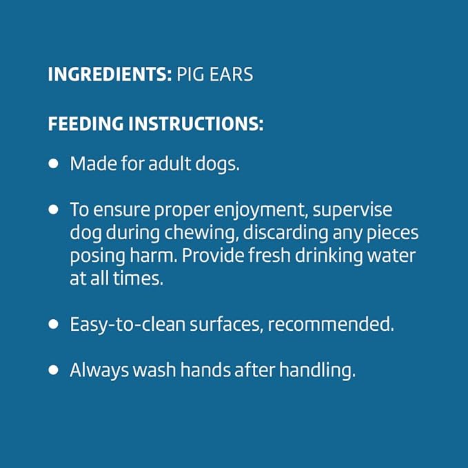 Amazon Brand - Wonder Bound Whole Pig Ears, Single Ingredient, Highly Digestible, Dog Treats for Puppy and Large/Medium Dogs, Pork, 18 Count, 12.7 Ounce (Pack of 2)
