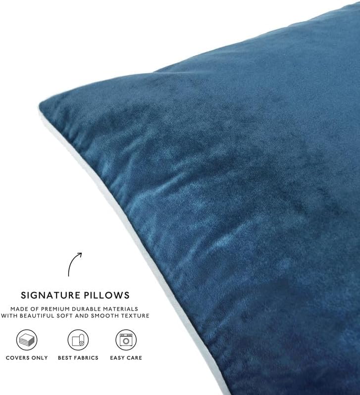 MONDAY MOOSE Decorative Throw Pillow Covers Cushion Cases, Set of 4 Soft Velvet Modern Double-Sided Designs, Mix and Match for Home Decor, Pillow Inserts Not Included (22x22 inch, Pink/Blue)