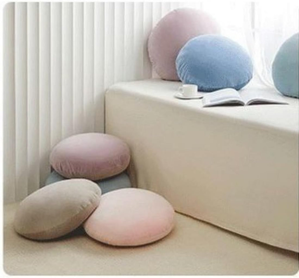 MOJUN Round Throw Pillow, 15.7" Soft Solid Color Home Decorative Round Pillows Sofa Chair Cushion Floor Pillows for Couch Car Living Room Bed, Light Pink