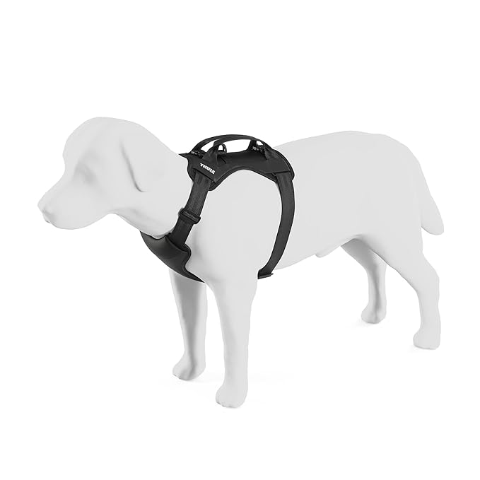 Thule Cappy Dog Harness L - Crash-Tested for Safety - Seatbelt passthrough - Adjustable & Easy to Clean - Padded Breathable mesh Panels - Leash Loop - Step-in Design