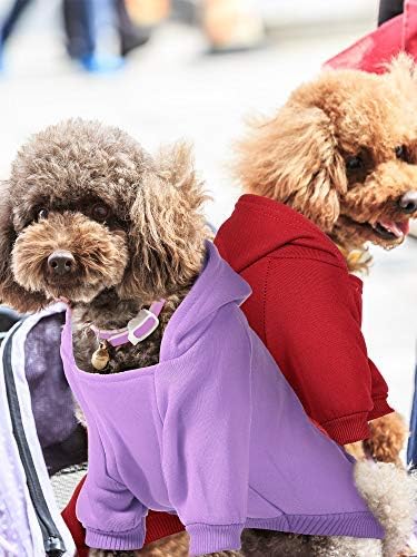 Syhood 4-Piece Small Dog Sweater Set - Dog Hoodie Clothes with Hat for Small Dogs, Chihuahua, Winter Warm Hoodies & Coat with Pocket