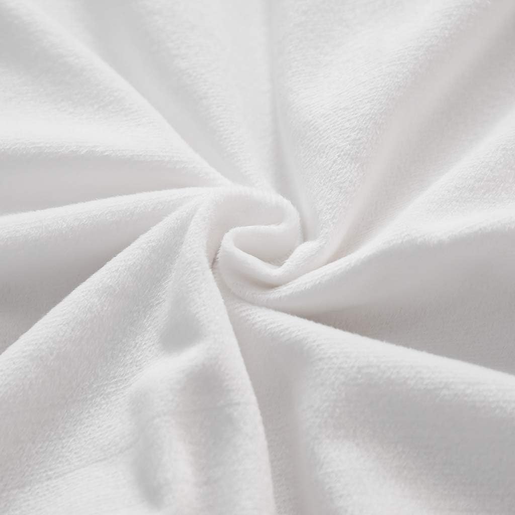 Uhamho Set of 2 Standard Faux Fur Throw Pillow Covers Soft Velvet Decorative Pillowcases Zipper Closure (White, 20"x26")