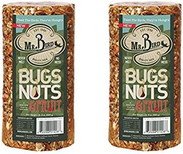 2-Pack of Mr. Bird's Bugs, Nuts, Fruit Small Wild Bird Seed Cylinder 24 oz.