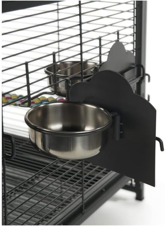 Artisanal Artistry Bird Cage with Handcrafted Design, Intricate Details, Spacious Interior for a Stylish and Comfortable Home Black/Small