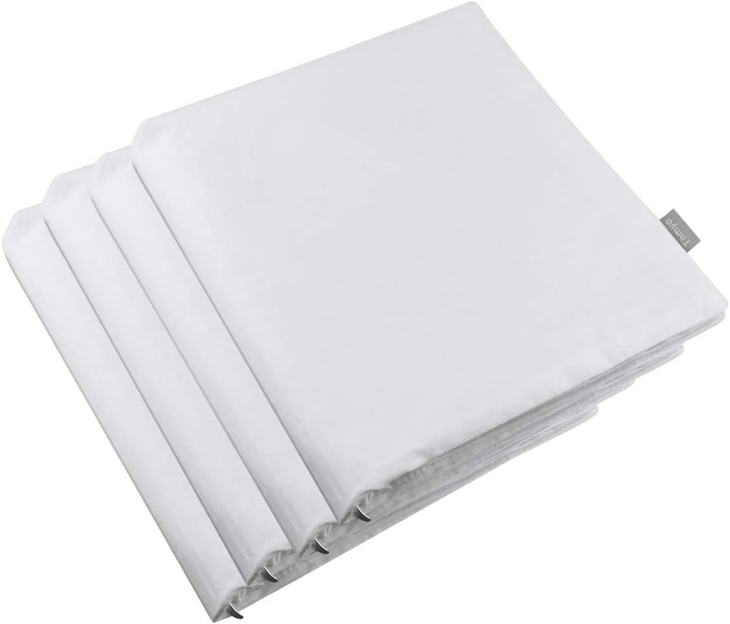 Thmyo 4-Pack 100% Cotton Comfortable Solid Decorative Throw Pillow Case Square Cushion Cover Pillowcase Sublimation Blank Pillow Covers Christmas DIY Throw Pillowcase for Sofa(26x26inch/66x66cm,White)