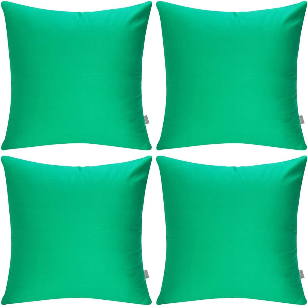 4-Pack 100% Cotton Comfortable Solid Decorative Throw Pillow Case,Thmyo Square Cushion Cover Pillowcase Sublimation Blank Pillow Covers DIY Throw Pillowcase for Sofa(18x18 inch/ 45x45cm,Bright Green)
