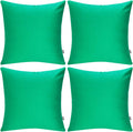 4-Pack 100% Cotton Comfortable Solid Decorative Throw Pillow Case,Thmyo Square Cushion Cover Pillowcase Sublimation Blank Pillow Covers DIY Throw Pillowcase for Sofa(18x18 inch/ 45x45cm,Bright Green)