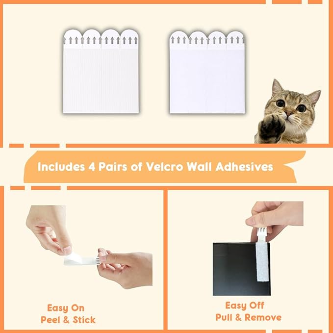 Wall Art Cat Scratcher, Decorative Vertical Cat Scratching Board, 17x12 Framed Cardboard Scratch Pad with Renter-Friendly No-Drill Wall Mount, Indoor Cat Toy & Furniture Protector(Stretching Kitty)