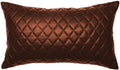 Genuine Leather Quilted Pillow Cover Case for Lumbar Throw Couch Pillows - Modern Farmhouse Decorative Sofa Thick & Soft Cushion Covers (Dark Brown, 10" x 18")