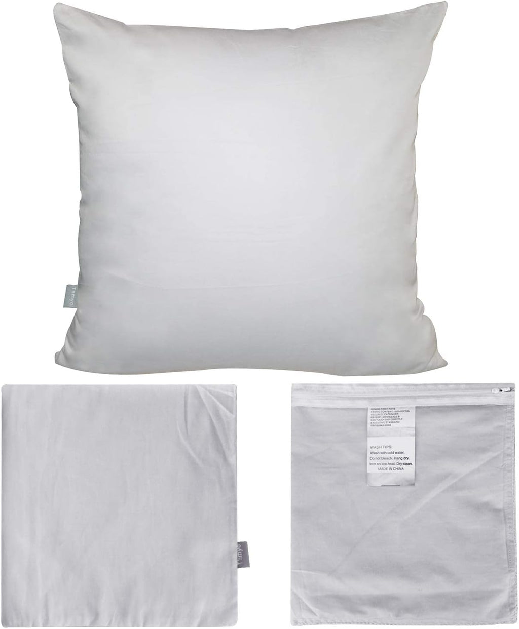 4-Pack 100% Cotton Comfortable Solid Decorative Throw Pillow Case,Thmyo Square Cushion Cover Pillowcase Sublimation Blank Pillow Covers DIY Throw Pillowcase(20x20 inch/ 50x50cm,Light Silver Grey)