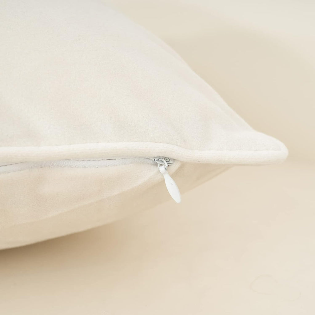 Yangest Beige Twigs Throw Pillow Cover Velvet Branches Velvet Cushion Case Neutral Pillowcase for Sofa Couch Bedroom Living Room Home Decor,20x20 Inch