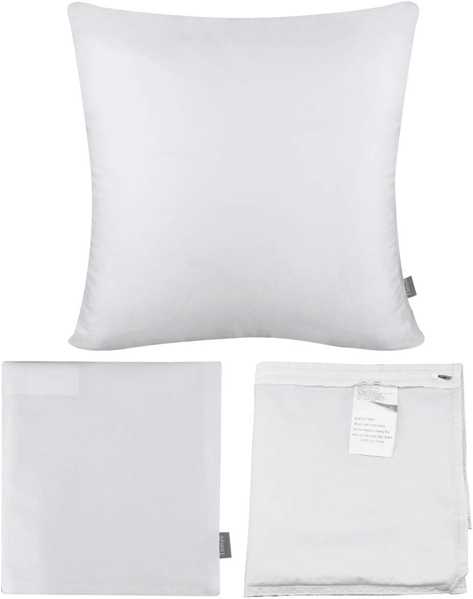 Thmyo 4-Pack 100% Cotton Comfortable Solid Decorative Throw Pillow Case Square Cushion Cover Pillowcase Sublimation Blank Pillow Covers Christmas DIY Throw Pillowcase for Sofa(22x22inch/55x55cm,White)
