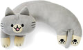 U-Shaped Cat Plush Pillow, Cute Plushies, 20" - Ultrasoft Cat Stuffed Animal, Birtday Gift (Grey)