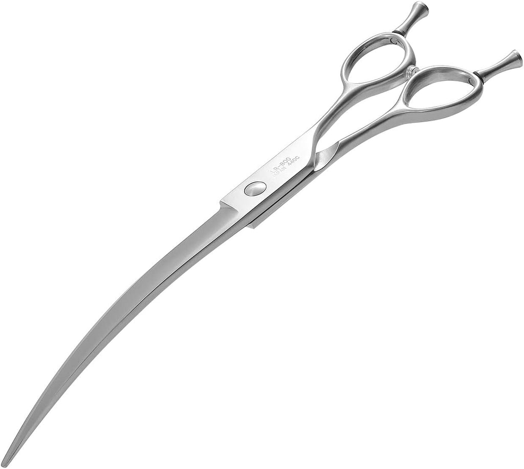 Dog Grooming Scissors, 8.0" Shears, Curved Scissors for Pet Hair Trimming. Matte Deluxe Dog Shears