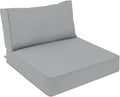 AAAAAcessories Outdoor Deep Seat Cushions, Waterproof, Fade-Resistant Patio Furniture Replacement Cushions, 24" x 24" x 5" + 24" x 13.5", Gray