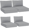 AAAAAcessories Outdoor Deep Seat Cushions, Waterproof, Fade-Resistant Patio Furniture Replacement Cushions, 25.5" x 25.5" x 5" + 25.5" x 13.5", Set of 4, Gray