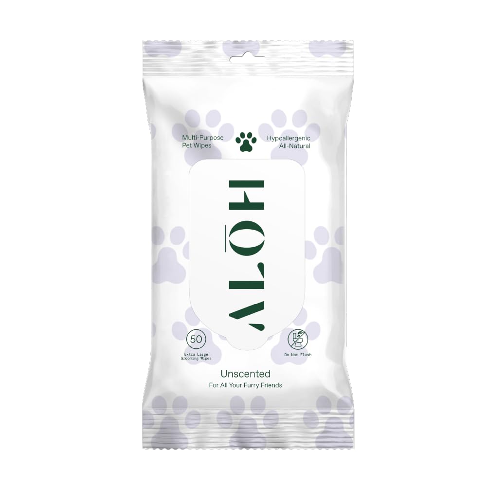 ALŌH Hypoallergenic | All-Natural | Multi-Purpose Pet Wipes, Unscented 50ct Wipes