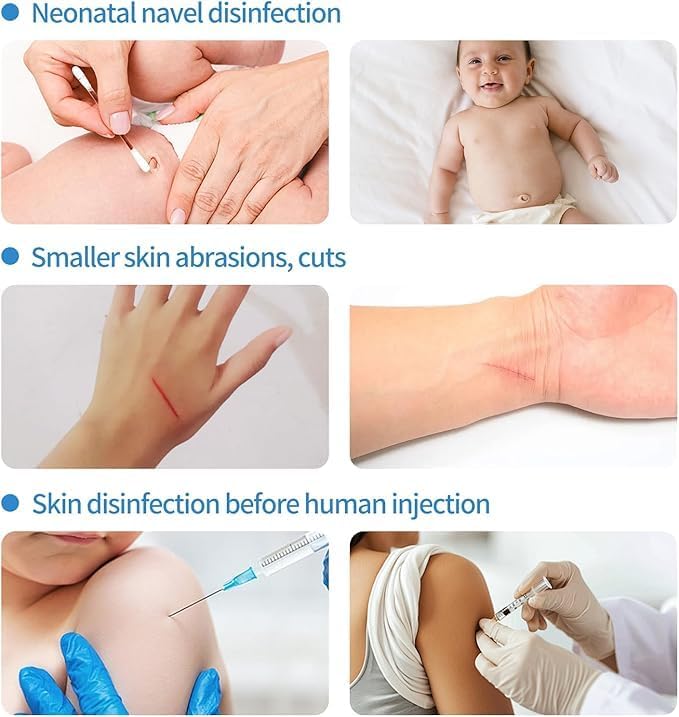 Svaha 50 Sticks Iodophor Swabs with Povidone Iodine - Solution Outdoor First Aid Swabsticks for Skin Cleansing and Preparation