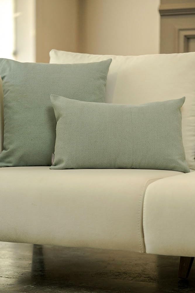 Haven & Glow Decorative Throw Pillow Cover – Square Cushion Case with Zipper | Modern Sofa, Couch & Bed Accent Pillow Covers for Living Room, Bedroom & Home Decor | 18 x 18 Inch – Sky Blue – Pack of 2