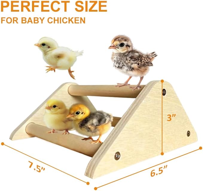 Chicken Toys, Roosting Bars for Chicks in Coop and Brooder, Wooden Chicken Perch, Coop Accessories for Large Bird, Baby Chicks, Parrot