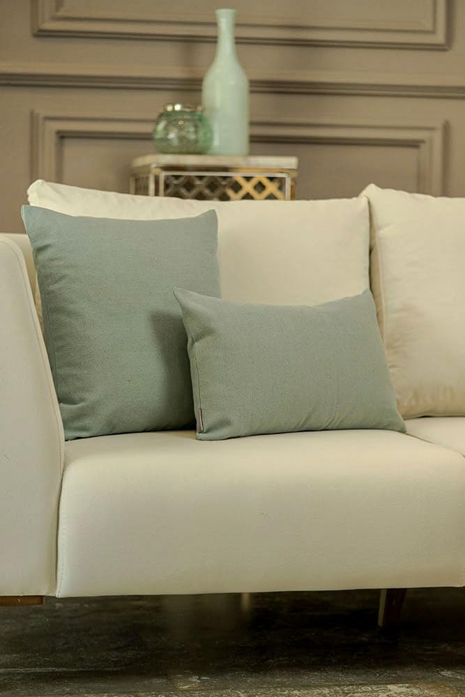 Haven & Glow Decorative Throw Pillow Cover – Square Cushion Case with Zipper | Modern Sofa, Couch & Bed Accent Pillow Covers for Living Room, Bedroom & Home Decor | 18 x 18 Inch – Sky Blue – Pack of 2