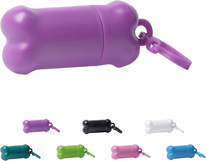 Portable Dog Training Treat Pouch Airtight, Functional Treat Holder Small Dog Treat Bag for Training and Walks, Bone-Shaped Treat Container(Purple)
