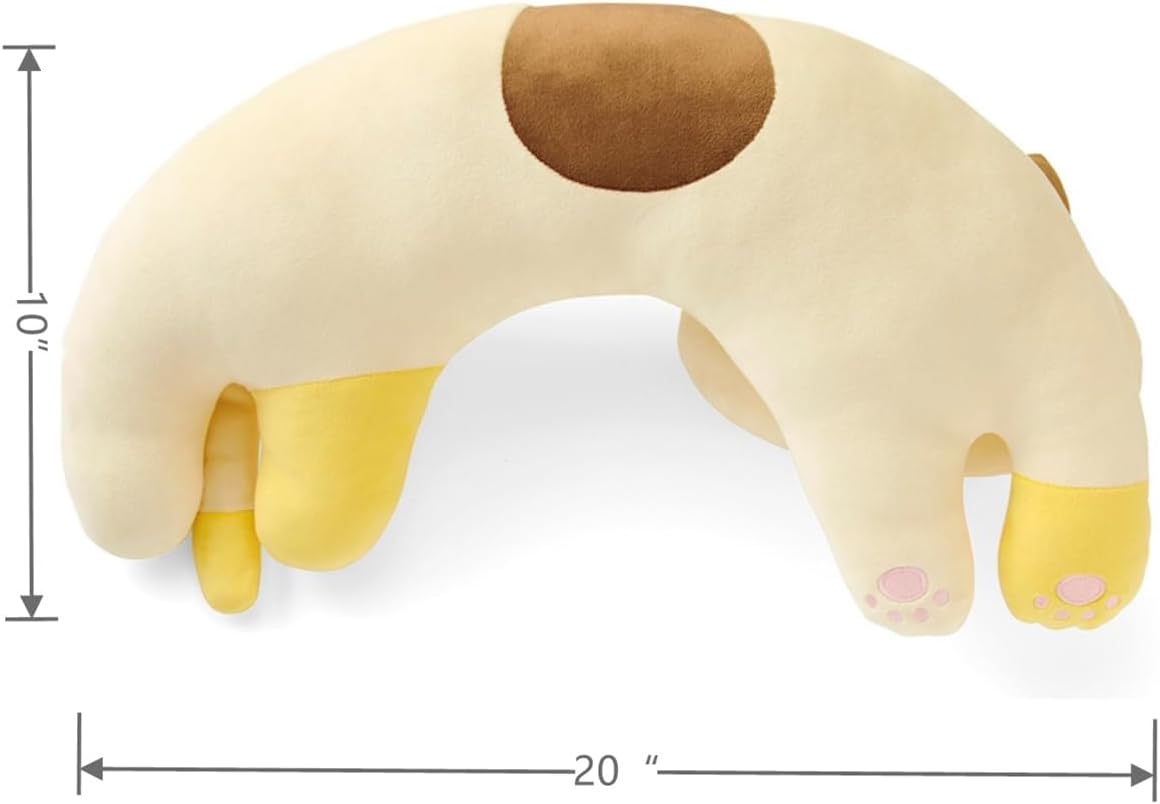 U-Shaped Cat Plush Pillow, Cute Plushies, 20" - Ultrasoft Cat Stuffed Animal, Birtday Gift (Bicolor)