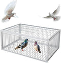 Pigeon Trap Cage with Escape-Proof Design Chicken Trap Bird Cage with One Way Entrance for Sparrows Quails Bird Chick and Duckling (23.6”L x 15.75” W x 10.24 ”H)