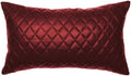 Genuine Leather Quilted Pillow Cover Case for Lumbar Throw Couch Pillows - Modern Farmhouse Decorative Sofa Thick & Soft Cushion Covers (Maroon, 10" x 18")