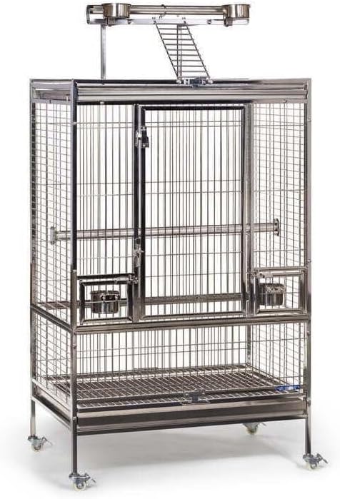 Urban Oasis Stainless Steel Bird Cage with Classic Design, Durable Stainless Steel Construction, Spacious Interior
