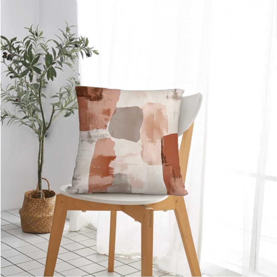 Throw Pillow Covers 18x18 Set of 2, Soft Colors Cushion Covers, Decorative Square Pillowcases for Couch, Bedroom, Living Room